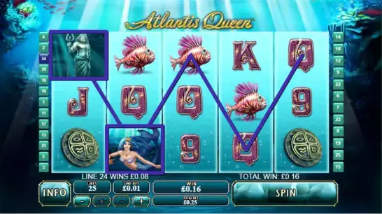 Payline in online slot Atlantis Queen